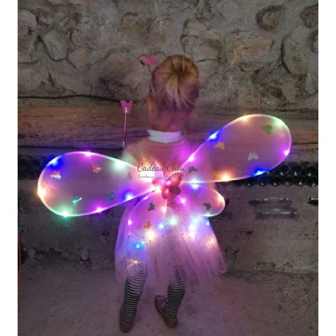 Déguisement fée papillon fille lumineux